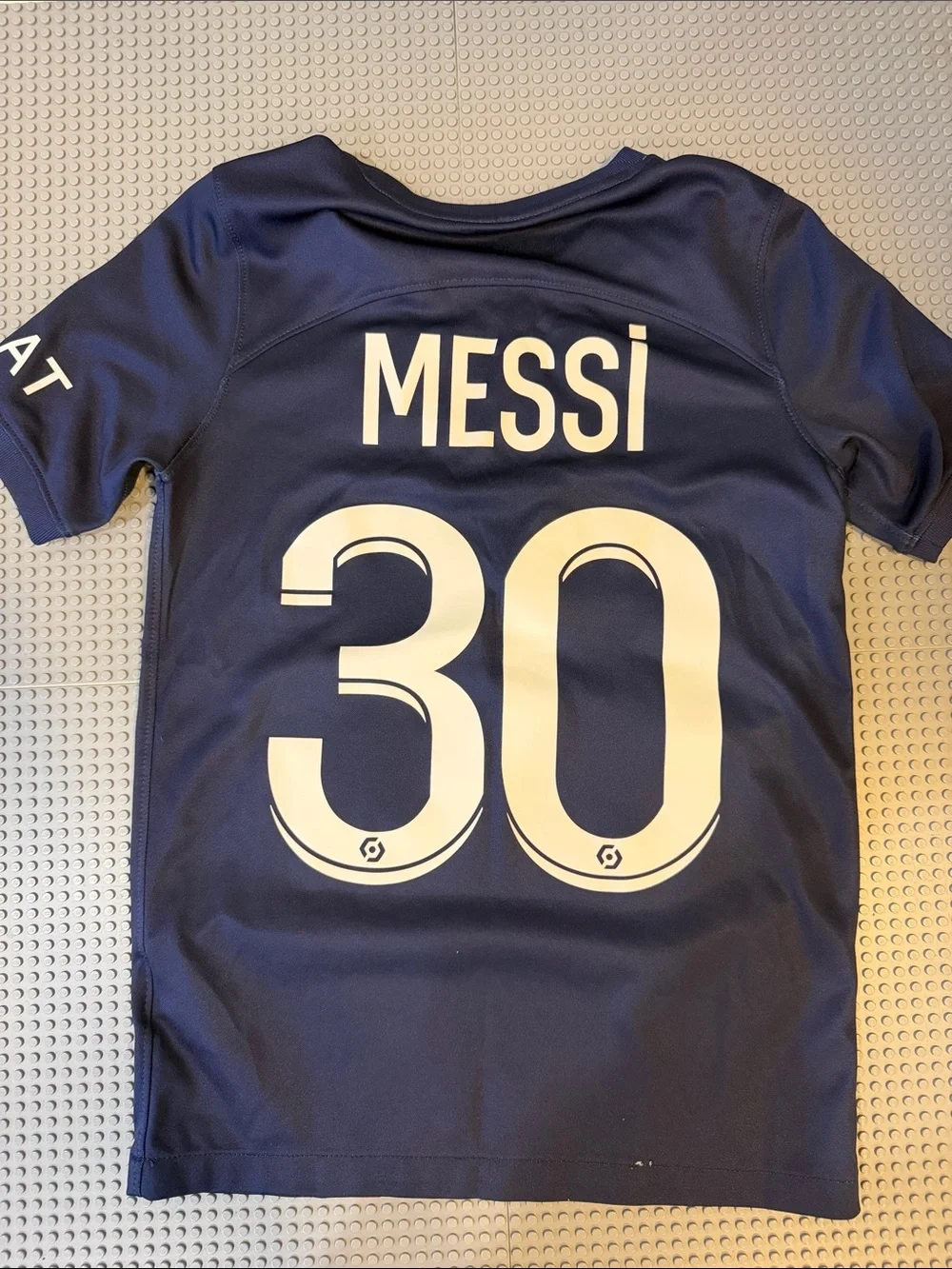 Nike Youth PSG Navy Soccer Jersey with White and Red Stripes